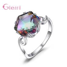 Novel Design Genuine 925 Sterling Silver Colorful Crystal Finger Rings For Women Engagement Wedding Statement Jewelry Accessory 2024 - buy cheap