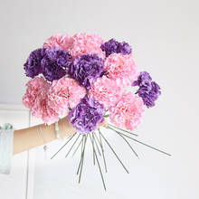 Carnation Flower for Mother's Day Teacher's Day Thanksgiving Gift Card Simulation Rose silk Flower Branch 1pcs 2024 - buy cheap