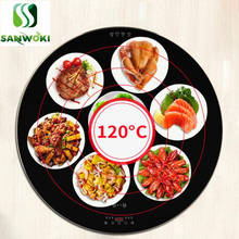 800mm Electric Food insulation board hot pot Induction cooker rotary Heat Preservation Table soup warming plate vegetable warmer 2024 - buy cheap