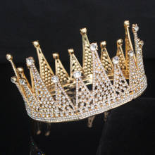 Tiara grande con diamantes de imitación para mujer, corona, tocado nupcial, accesorios de joyería para la cabeza de boda, adornos para el cabello, diadema para desfile 2024 - compra barato