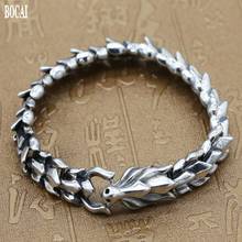 BOCAI Real solid 925 silver domineering men's bracelet stylish personality whip chain couple bracelet retro Thai silver bracele 2024 - buy cheap