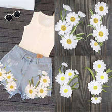 Flower Floral Embroidered Sunflower Sticker Sew on Clothes Patch DIY Jeans Coats Bags Appliques Handmade Flower Shirt Badge 2024 - buy cheap