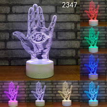 Mão Eye Forma 3D Lâmpada LED Night Light USB Candeeiro de Mesa de Toque Remoto Crianças Sono Do Bebê Quarto Iluminação Lampe Lampara