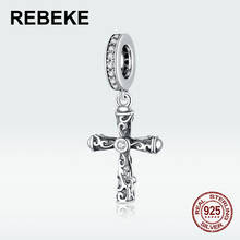 Original Vintage Cross charm fit bracelet beads 100% 925 sterling silver jewelry for women brand jewelry silver accessories DIY 2024 - buy cheap