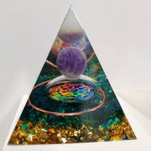 Esfera de Cristal de pirámide de orgonita hecha a mano con piedra de Cristal Natural, de energía curativa orgón, pirámide de orgonita de 60mm 2024 - compra barato