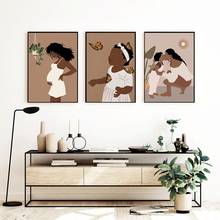 Abstract Mother and Son Print Black African Woman Poster Pregnant  Wall Art Canvas Painting Kid Toddler Nursery Decoration 2024 - buy cheap