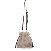 Mini bolso de hombro de piel sintética para mujer, bolsa cruzada pequeña y cálida de felpa, de marca de lujo, de invierno, GQ029 2024 - compra barato