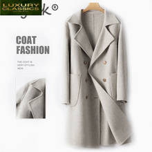 Women Winter 100% Coat Wool Double Breasted Coat Korean Autumn Long Cashmere Jacket Elegant Woolen Casaco Feminino 10fMSp 2024 - buy cheap