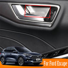 Para ford escape kuga 2019 2020 porta interna do carro de aço inoxidável bacia painel etiqueta alça quadro guarnições decoração acessórios 2024 - compre barato