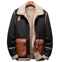 Winter Mens Fur Leather Jacket Coats European Style Plus Size 5XL Mens Faux Fur Coats Automotive Overcoats Mens Coat  A173 2024 - buy cheap