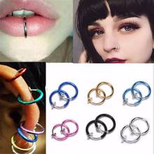 4pcs/2pairs Hot Lip Piercing Fake Nose Ring Black Nose Rings Fake Piercing 10mm Labret Piercing Nose Clip Earrings Jewelry 2024 - buy cheap