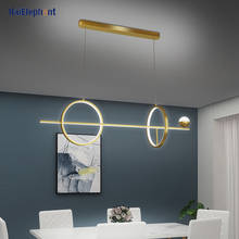 Luminária pendente moderna de led, luminária pendente para sala de jantar, sala de estar, quarto, dourada e preta, decoração de luxo, acessório de iluminação para interiores 2024 - compre barato