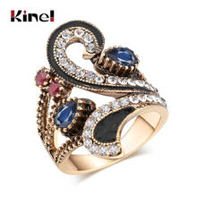 Hot Vintage Ring For Women Color Gold Punk Turkish Jewelry Colorful Resin Black Enamel Ring Party Gifts Accessories 2017 New 2024 - buy cheap