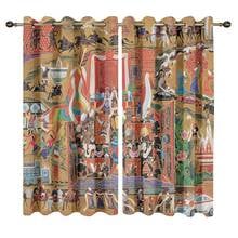 Modern Curtains for Living Dining Room Bedroom Thangka Printed Curtain Customized Decorative Window Curtains 2024 - buy cheap