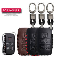 Кожаный чехол для ключей для Jaguar, 5 кнопок, умный пульт дистанционного управления автомобильным ключом, прочный автомобильный Стайлинг, чехлы для ключей, держатель, автомобильные аксессуары 2024 - купить недорого