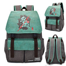 IVYYE-mochila de lona con dibujos animados para hombre y mujer, morral informal de Viaje Unisex, color verde, Kimetsu no Yaiba 2024 - compra barato