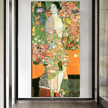 Gustav Klimt-papel tapiz de bailarina, pintura en lienzo impresa para sala de estar, decoración del hogar, arte de pared moderno, pintura al óleo, carteles, imagen 2024 - compra barato