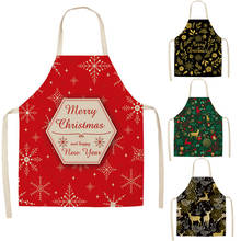 Santa Claus Red Green Black Adult Apron Merry Christmas Kid Gifts Cotton Linen Bib Kitchen Cooking Accessory Home Cleaning 2024 - buy cheap