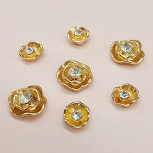 10 Pcs/lot  Alloy Flower Rhinestone Pearl Buttons For Girl Hairpin Dress Doll Shoes Box Clothing Jewelry Accessories 2024 - buy cheap