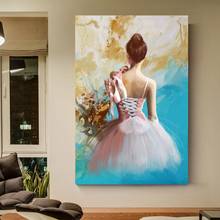 Quadros de bailarina para menina, pinturas em tela, arte de parede, posteres e impressões para decoração, sala de estar 2024 - compre barato