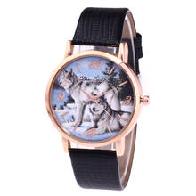 Cute Wolf Dial Casual Leather Bracelet Wrist Watch Women Fashion Ladies Watch Alloy Analog Quartz Watch relojes Relogio Feminino 2024 - buy cheap