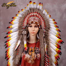 Tocado de plumas indio negro Réplica hecha a mano Plumas Headpeice  Disfraces Tocado de plumas Suministro de fiesta