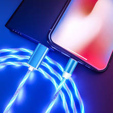 Магнитный светящийся светодиодный кабель Micro USB Type-C, провод для быстрой зарядки для iPhone 11, Samsung S9, Huawei, Android, магнитное зарядное устройство 2024 - купить недорого