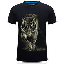 2020 Мужская футболка из хлопчатобумажной ткани с принтом графических 3D тигра летняя футболка размера плюс одежда в уличном стиле, футболка с короткими рукавами для девочек S-6XL Размер 2024 - купить недорого