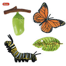 Фигурки в виде насекомых Oenux, новые модели животных, имитация бабочки, цикл роста, фигурки, миниатюрные развивающие милые детские игрушки 2024 - купить недорого