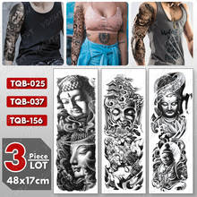 3 шт./лот большая рука рукав татуировки Будда водонепроницаемый временная татуировка стикер Shakyamuni боди арт Полный Поддельные татуировки для женщин и мужчин 2024 - купить недорого