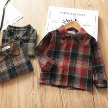 Fashion Baby Girls Blouses Cute Girl Kid Long Sleeve Plaid Shirts Tops For Spring Autumn Kids Children Casual Clothes 2024 - buy cheap