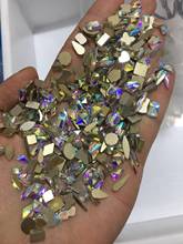 100PCS Nail Rhinestones Mixed Size Diamonds AB Flatback Shiny Glass AB Crystal 3D Glitter Gems Nail Art Decorations Strass Gems 2024 - buy cheap