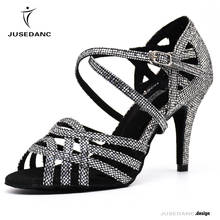 Sapato feminino para dança de tango, sapatos de salão, para dança do tango, tênis de cetim com jusedanc 2024 - compre barato