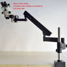 FYSCOPE-microscopio estéreo con ZOOM, instrumento articulado de brazo, Pilar, 7X-45X, con LED 2024 - compra barato
