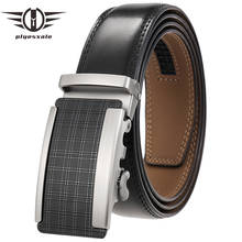 Plyesxale Black Dark Brown Men Belt Cow Genuine Leather Designer Belts for Men 2021 High Quality Fashion Male Strap Luxury B445 2024 - buy cheap