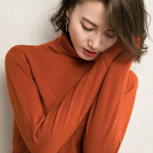 Suéter de caxemira feminino, pulôver com gola alta de moda para outono e inverno 2020 2024 - compre barato