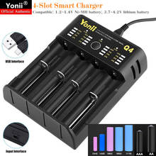 40p 4-Slot USB Smart Charger Compatible:1.2V Ni-MH/3.7V Li-Battery,Support:18650 AA AAA 26650 Rechargeable Battery Fast Charger 2024 - buy cheap