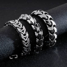 Hiphop Biker Dragon Bracelet Men Punk Rock Retro Stainless Steel Link Charm Viking Cuban Curb Chain Male Bracelet Bangle Jewelry 2024 - buy cheap