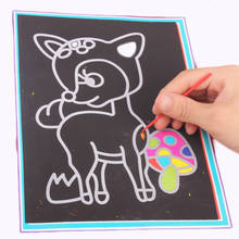 10Pcs/Set Magic Colorful Scratch Drawing Paper Creative Cartoon Animal Painting Learning Education Drawing Toy For Children Gift 2024 - buy cheap