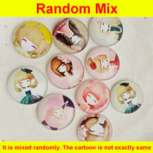 50pcs Random Mixed 20MM Round Glass Cabochon Cartoon Little Girls Flatback Glass Cabochon for Hair Bow Centers Accessories 2024 - buy cheap