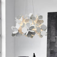 Novel LED Chandelier Modern Nordic Bar Iron hanging lights / White / Black Simple Dining Room Living Room chandelier ceiling 2024 - buy cheap