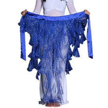Top de danza del vientre para mujer, disfraz de danza del vientre Real Tribal, bufanda de cadera envolvente, cinturón, falda, borla de olas, 9 colores 2024 - compra barato