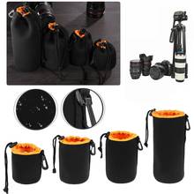 Waterproof Soft Neoprene Camera Lens Pouch Bag Drawstring Protector Case With a loop for camera lens SLR camera lenses 2024 - buy cheap