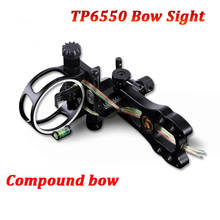Archery Bow Sight Aluminum Alloy 5-Core 0.019" Fiber Compound Bow Sight With Elastic Adjustment Wrench Hunting Accessories 2024 - buy cheap