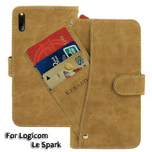 Vintage Leather Wallet Logicom Le Spark Case 6.08" Flip Luxury Card Slots Cover Magnet  Phone Protective Cases Bags 2024 - buy cheap