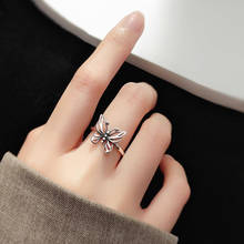 Personality Fashion Vintage New Butterfly Rings For Women Punk Thai Silver Resizable Rings 2024 - buy cheap