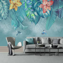 Custom large 3D wallpaper mural tropical plant flower background wall decoration painting wallpaper mural 2024 - buy cheap