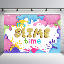 É slime tempo pano de fundo brilho splatter graffiti fiesta fotografia fundo menina festa de aniversário decoração banner backdrops 2024 - compre barato