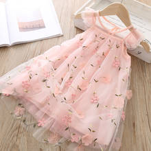 2021 Summer Baby Girls Dress for Girls Clothes Flower Princess Dress petal embroidery Children Casual Clothes birthday Wear 2024 - buy cheap