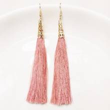 10 colors Fashion Long Tassel Earrings for Women Jewelry Bohemian Bride Earrings Geometric Hollow Drop/Earrings 2024 - buy cheap